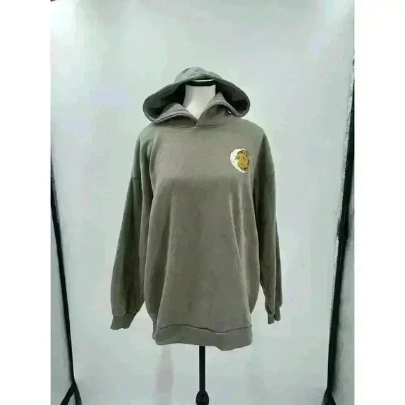 No Comment Women's Gray Whimsical Floral Sun and Moon Hoodie - Sz Large - Picture 4 of 7